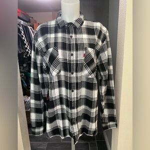 Levi’s Black and White Plaid Flannel Shirt